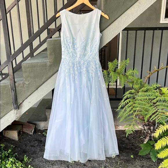 Cache Vintage Formal Dress Tulle Wedding Guest Baby Blue Fairy Y2K Sz 10 - Picture 1 of 12